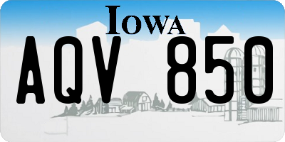 IA license plate AQV850