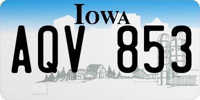 IA license plate AQV853