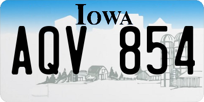 IA license plate AQV854