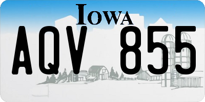 IA license plate AQV855