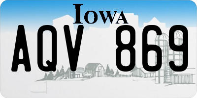 IA license plate AQV869