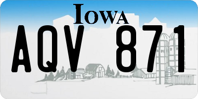 IA license plate AQV871
