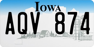 IA license plate AQV874