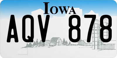 IA license plate AQV878