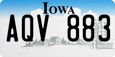 IA license plate AQV883
