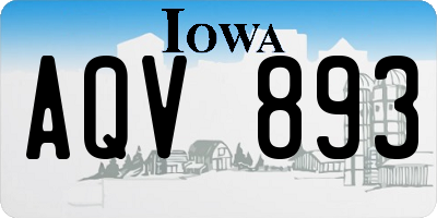 IA license plate AQV893