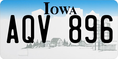 IA license plate AQV896