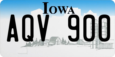 IA license plate AQV900