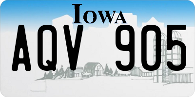 IA license plate AQV905