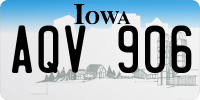 IA license plate AQV906