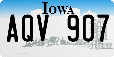 IA license plate AQV907