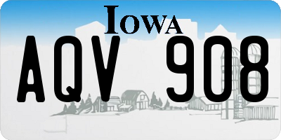 IA license plate AQV908
