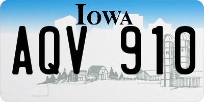 IA license plate AQV910