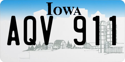 IA license plate AQV911