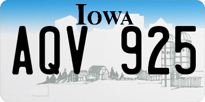 IA license plate AQV925