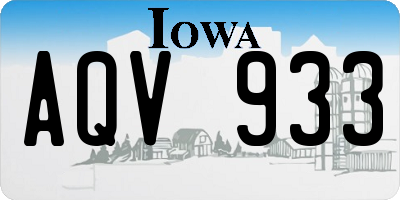 IA license plate AQV933