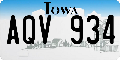 IA license plate AQV934