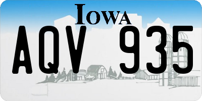 IA license plate AQV935