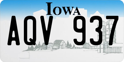 IA license plate AQV937