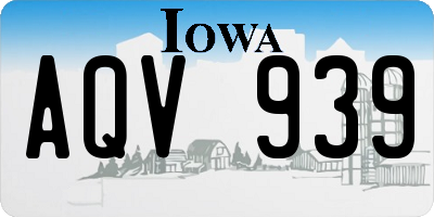 IA license plate AQV939