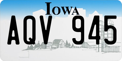 IA license plate AQV945