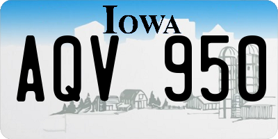 IA license plate AQV950