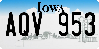 IA license plate AQV953