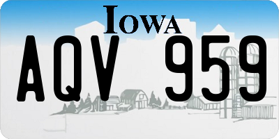 IA license plate AQV959