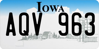 IA license plate AQV963