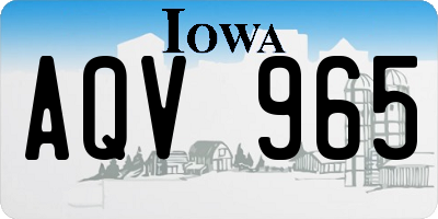 IA license plate AQV965