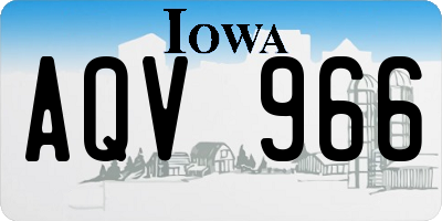 IA license plate AQV966