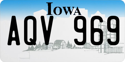 IA license plate AQV969