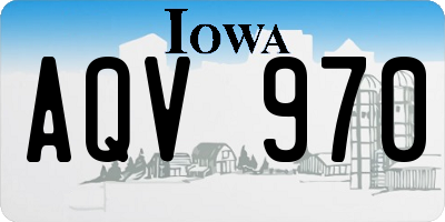 IA license plate AQV970