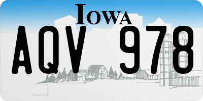 IA license plate AQV978