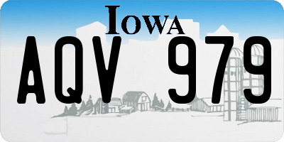 IA license plate AQV979