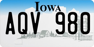 IA license plate AQV980