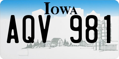 IA license plate AQV981
