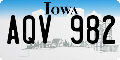 IA license plate AQV982
