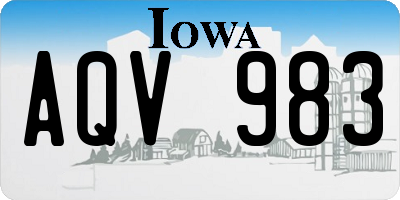 IA license plate AQV983
