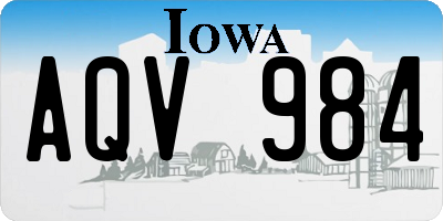 IA license plate AQV984