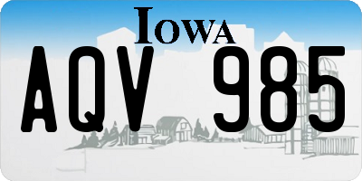 IA license plate AQV985