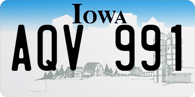 IA license plate AQV991