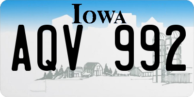 IA license plate AQV992