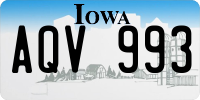 IA license plate AQV993