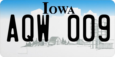 IA license plate AQW009
