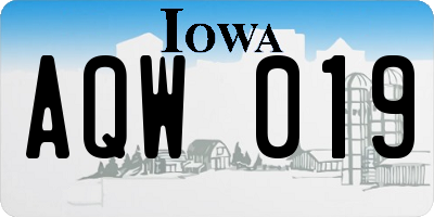 IA license plate AQW019