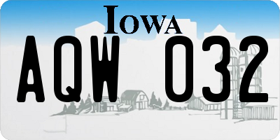 IA license plate AQW032