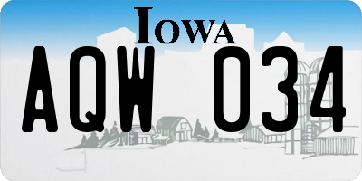 IA license plate AQW034