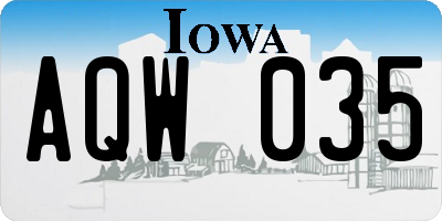 IA license plate AQW035