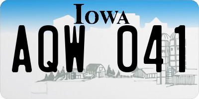 IA license plate AQW041